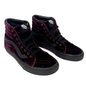 Vans SK8 Hi in Burgundy Velvet
